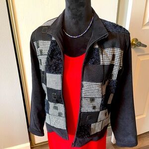 Vintage Great Cavalier by St Paul Black and White Patchwork Jacket Size S